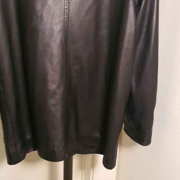 Black Y2K Leather Coach Jacket Size Small no.5150 - Picture 6 of 10